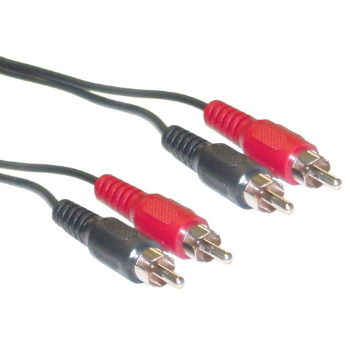2 RCA Twin Phono Male to Phono Male Cable / Lead Audio Cable 1.2 Metre Black Red