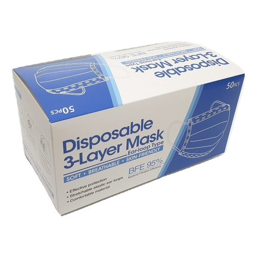 Surgical 3 Ply Disposable Face Mask - Box of 50