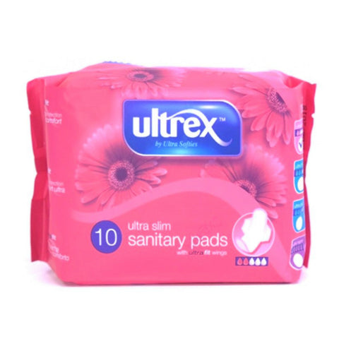 Ultrex Ultra Slim Sanitary Pads with Ultra Fit Wings 10 Pack