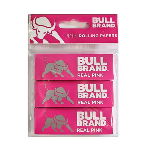 Bull Brand Pink Cigarette Rolling Papers - 3 Pack