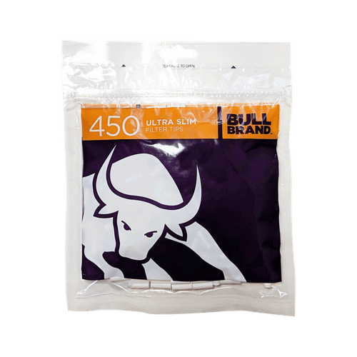 Bull Brand Ultra Slim Filter Tips - Resealable Bag - 450 Tips - 5.3mm