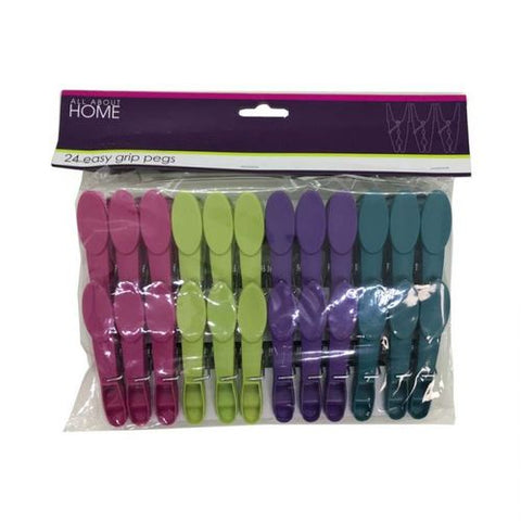 All About Home 24 Pack Easy Grip Plastic Pegs