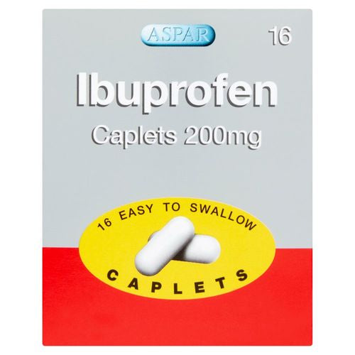 Ibuprofen 200mg Caplets Aspar - 16 Pack