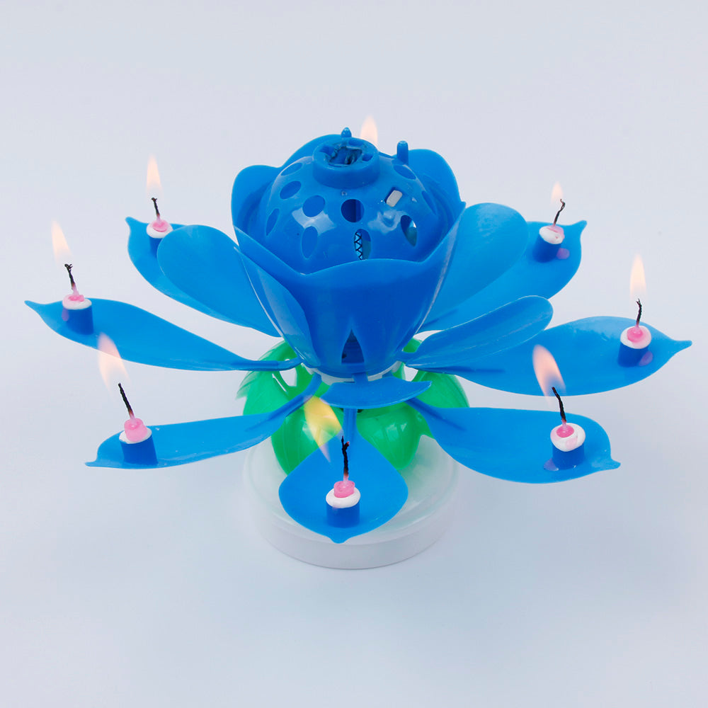 Musical Lotus Flower Happy Birthday Candle