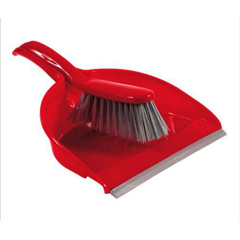 Red Dust Pan & Brush for General Home Use 