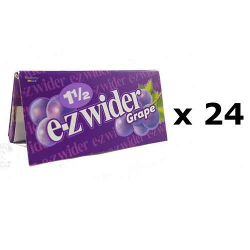 Full Box of EZ Wider 1 1/2 Inch Grape Flavour Rolling Paper