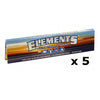5 Booklets of Elements King Size Slim Ultra Thin Rice Rolling Paper