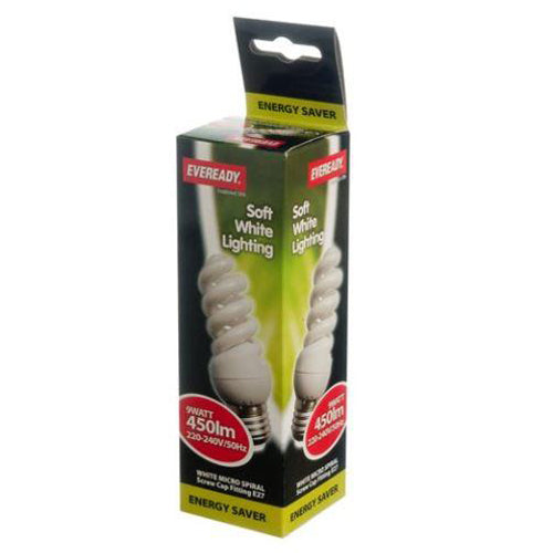 Eveready CFL Micro Spiral Light Bulb with 9W Power