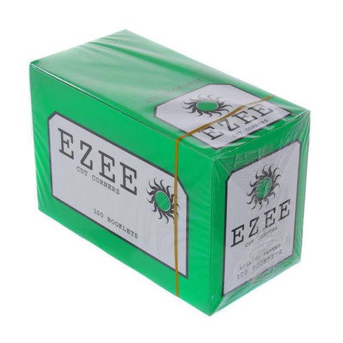 Full Box of EZEE Green Regular Rolling Paper with Cut Corners