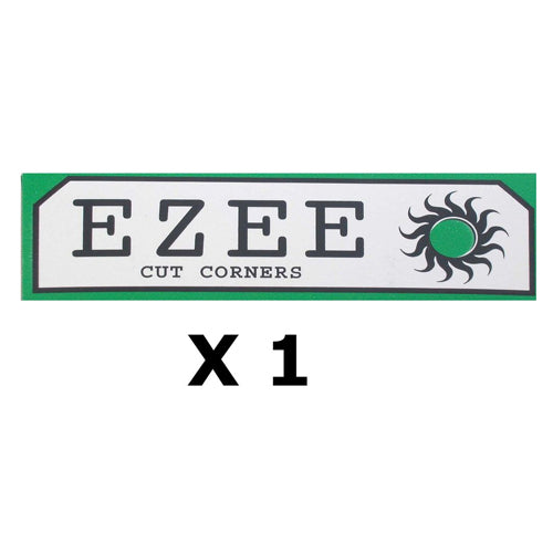 1 Booklet of EZEE Regular Green Standard Rolling Paper with Cut Corners