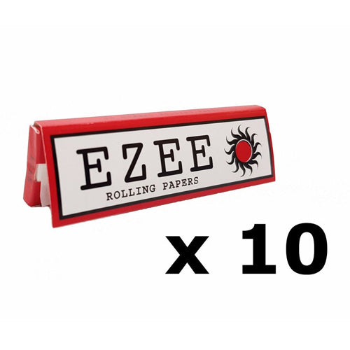 10 Booklets of EZEE Regular Red Standard Rolling Paper with Cut Corners