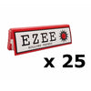 25 Booklets of EZEE Regular Red Standard Rolling Paper with Cut Corners