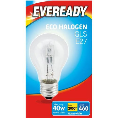 Eveready Eco Halogen 30W (40W Replacement) Clear GLS Bulb E27