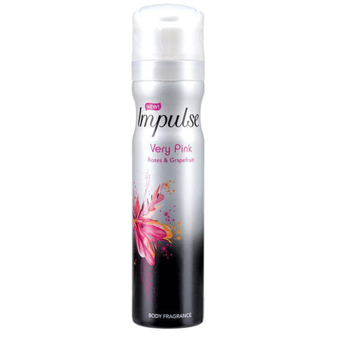 Impulse Body Fragrance 75ml Body Spray Very Pink with Roses & Grapefruit Scent 