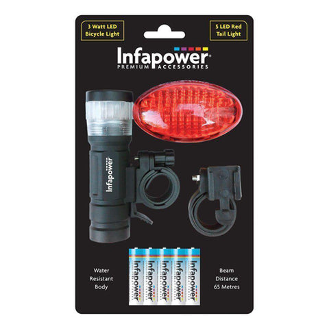 3 Watt LED Bicycle Light for Safety when Riding Bike at Night by Infapower