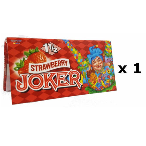 1 Booklet of Joker 1 1/2 Inch Cigarette Rolling Paper Strawberry Flavour