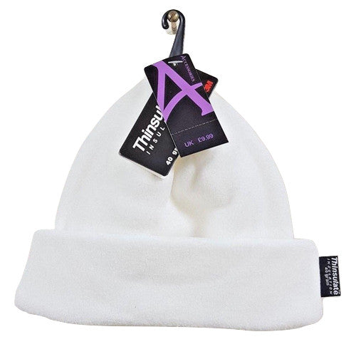 White Fleece Thermal Hat for Ladies in Winter