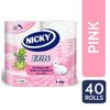 Nicky Elite 3Ply Quilted 40 Toilet Rolls - Pink