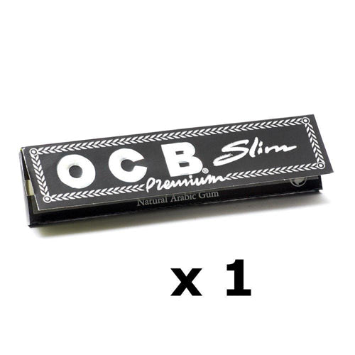 1 Booklet of OCB Premium Black King Size Slim Cigarette Rolling Papers