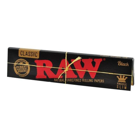 RAW Black King Size Slim Natural Unrefined Rolling Papers