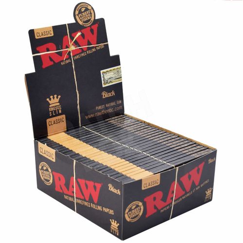 RAW Black King Size Slim Natural Unrefined Rolling PapersRAW Black King Size Slim Natural Unrefined Rolling Papers