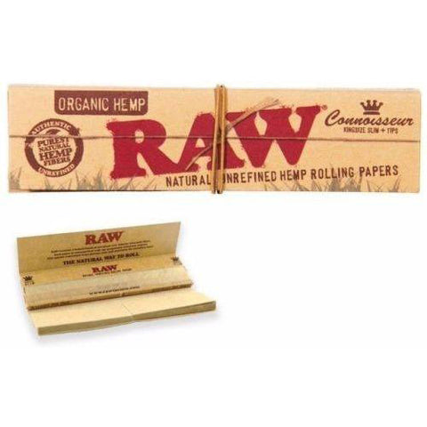 RAW Organic Hemp Connoisseur King Size Slim with Tips
