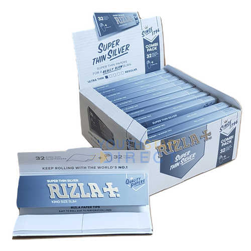Rizla Silver Slim King Size Combi Pack + 32 Paper Tips