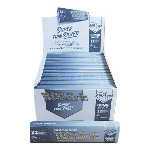 Rizla Silver King Size 32 Papers + 32 Paper Tips Combi Pack