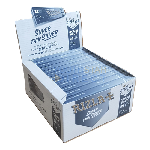Rizla Silver King Size Combi Pack with 32 Tips Connoisseur