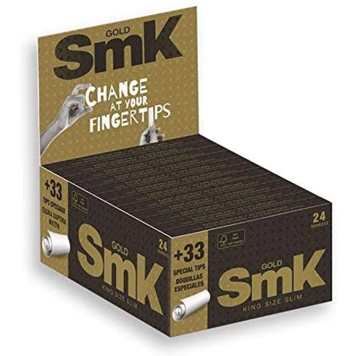 SMK Gold King Size Connoisseur with Tips - 33 King Size Papers + 33 Tips