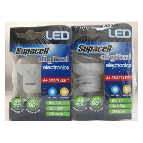 Supacell Digital LED R39 Reflector E14 3W = 25W Light Bulb X 12 Pack