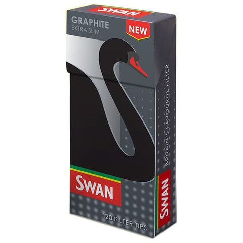 Swan Graphite Extra Slim Cigarette Filter Tips - 120 Filter Tips