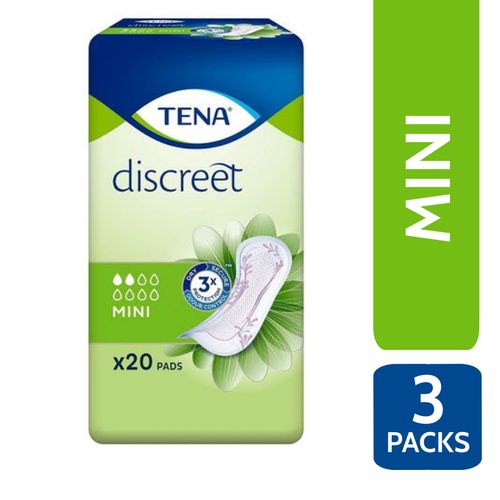 TENA Discreet Mini (178ml) Incontinence Pads - 20 Pads