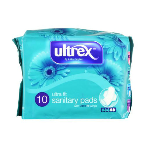Ultrex Ultra Fit Sanitary Pads with Ultra Fit Wings 10 Pack