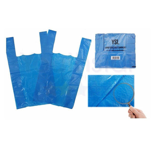 YSL Strong Blue Large Vest Plastic Carrier Bags