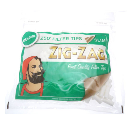 Zig Zag Menthol Slim Filter Tips Resealable Bag of 250 – Youthstar Direct