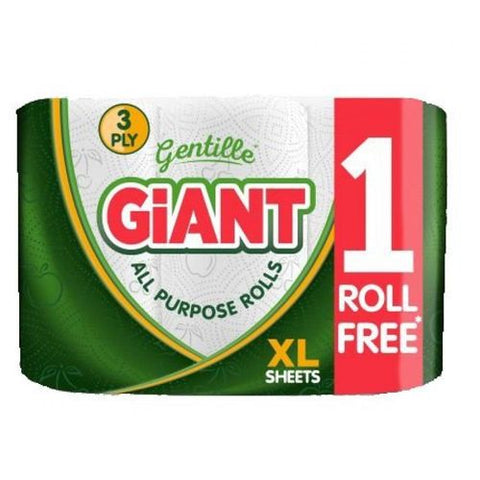 Gentille Giant All Purpose 3ply Kitchen Towels - 18 Rolls