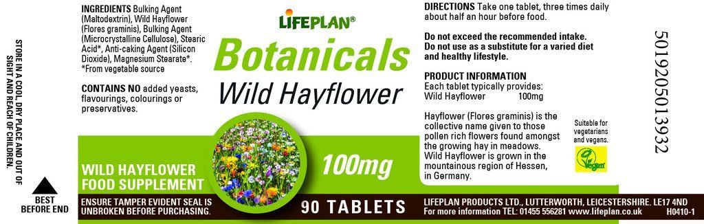 Lifeplan Botanicals Wild Hayflower 100mg 90 Tablets - Natural Anti-Histamine