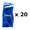 Gillette 2 Twin Blade Blue Disposable Razors in a Pack of 5